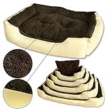 Ideal für Hund und Katze Rapid Teck Hundebett Hundekorb Beige - Braun Gr.XXL + Wendekissen Tierbett Hundesofa Hundekissen Hundedecke