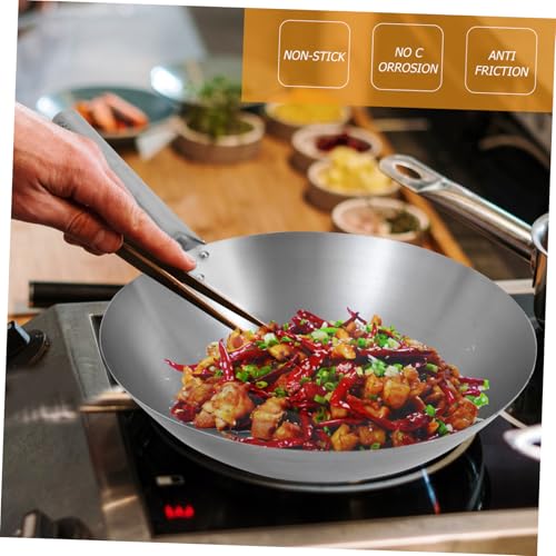 Wok de acero inoxidable Cabilock con mango ergonómico miniatura 5