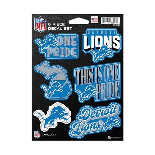 Rico Industries NFL Football Detroit Lions 6-Piece Decal Set