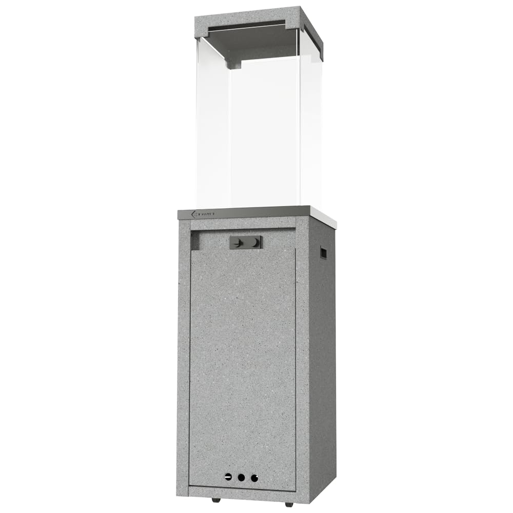 KRATKI Stufa da terrazza a gas 144,4 x 37 x 37 cm 8,2 kW con riduttore | Riscaldatore a gas per patio, 8,2 kW, con riduttore, per giardino, giardino, caminetto, patio, esterno; Potenza nominale 8.2