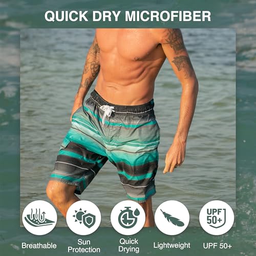 Image of Kanu Surf Men's Big Viper Extended Size Stripe Swim Trunk