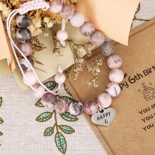 Happy 6th Birthday Gift Bracelet for 6 Year Old Bday Little Presents Age 6-year-old Jewelry for 64