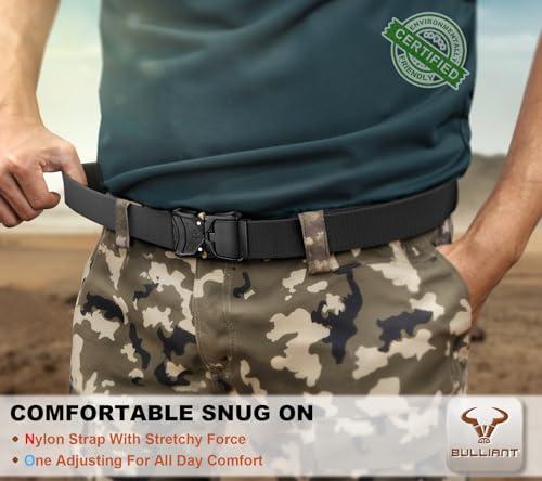 Image of BULLIANT Men Stretch Tactical Web Belt MultiPack 1.5 inch-Adjustable Fit | Smooth Sliding for Micro Fit - Tailored for Exact Size-Holeless for Golf Jeans or Casual
