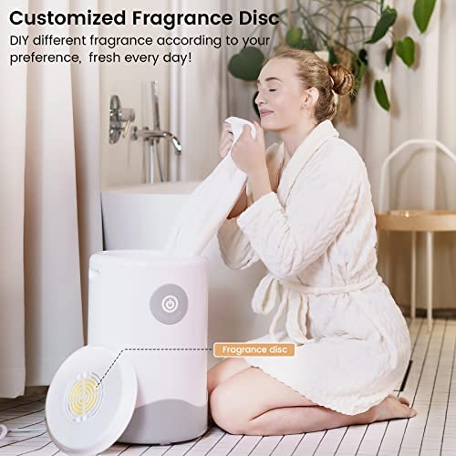 Zonli Towel Warmer - Luxury Towel Warmers For Bathroom, 1 Min Fast Heating, 4 Timer Settings, 1 Hour Auto Off, Fits Up To 2 Oversize Towels, Blankets, Pjs, Best Gift For Her (Light Grey) #TOP3