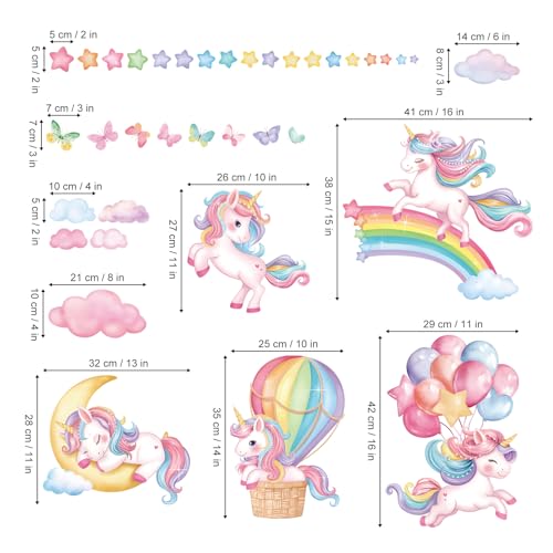 Vinilos decorativos unicornio y arcoíris para pared miniatura 4
