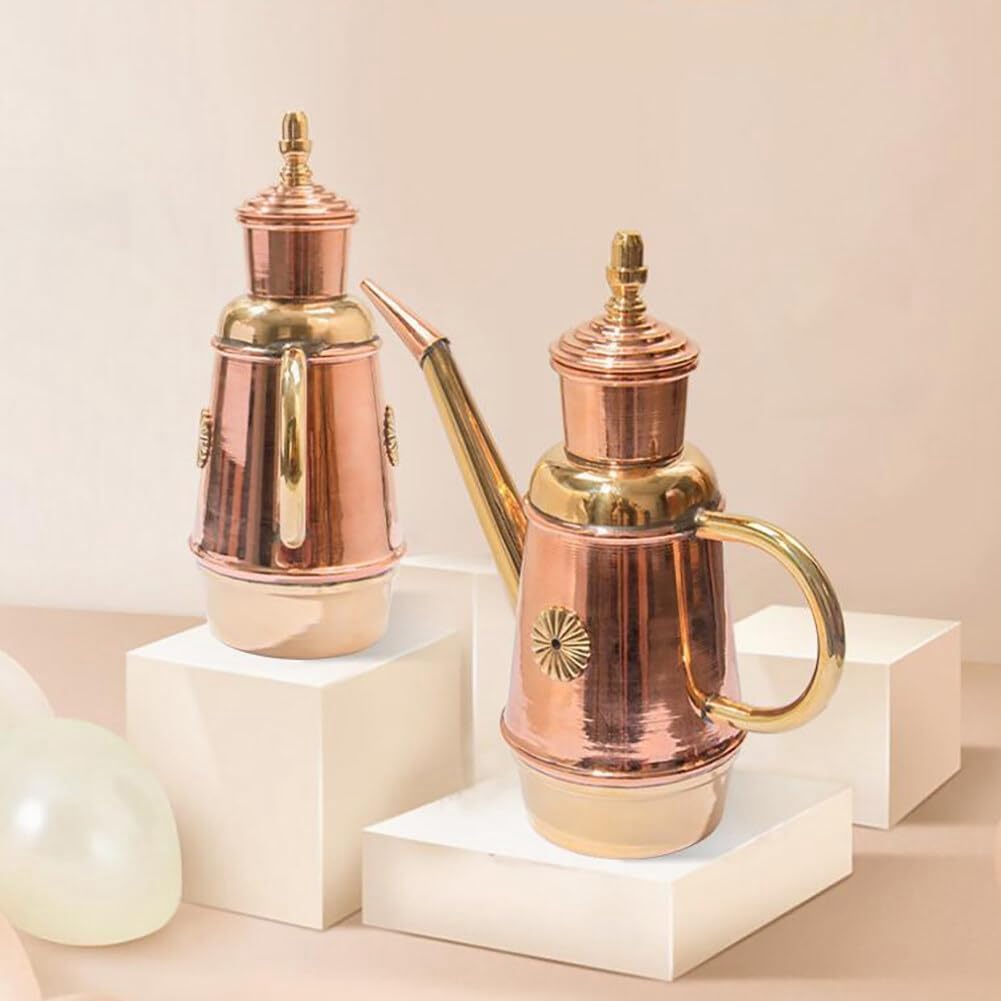 Botella Dispensadora de, Aceitera de Cobre Hecha A Mano, Estilo Retro Clásico Europeo, Vinagrera Antigoteo para Uso Diario.