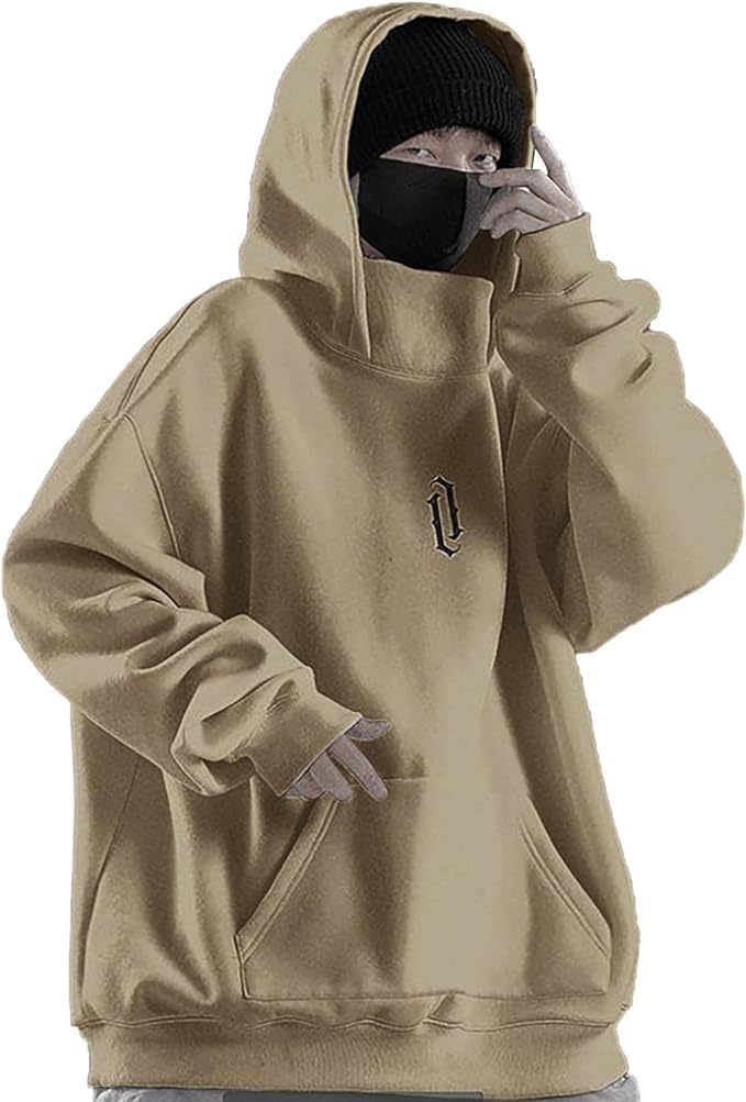 Autunno Unisex Oversize Hip-Hop Hoos Ninja Doppia Scollatura Cotone Hip Hop Hoo Pullover Hoo per Uomo Donna, I, XL