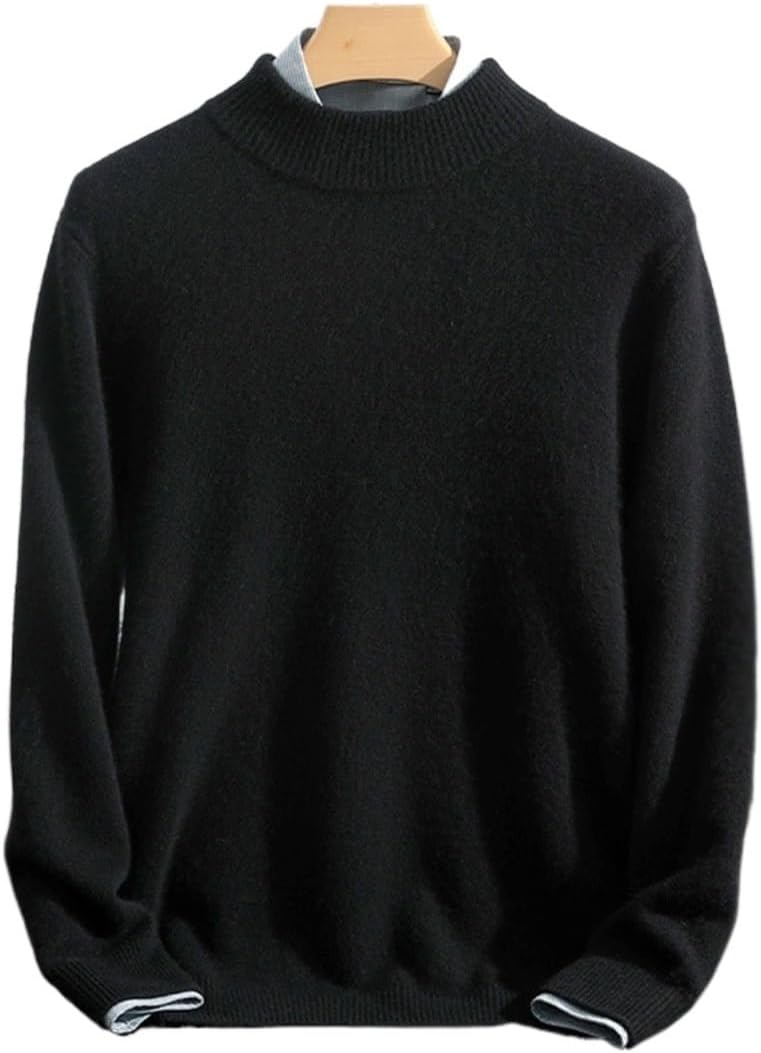 メンズカジュアルセーター ピュアカシミヤセーター男性暖かい底シャツハーフタートルネックジャンパー秋と冬の新しいニットトップス メンズ