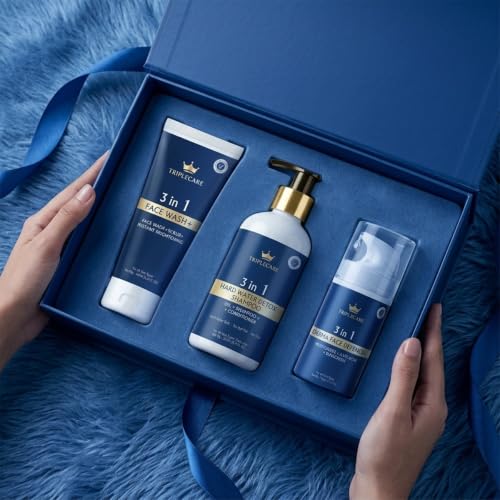 Image of 3-in-1 Personal Care Gift Set for Men & Women | Face Wash, Sunscreen & Hard Water Detox Shampoo | Skincare & Self Care Kit, Hair Care Kit, Grooming Set for Daily Use, Travel & Gifting