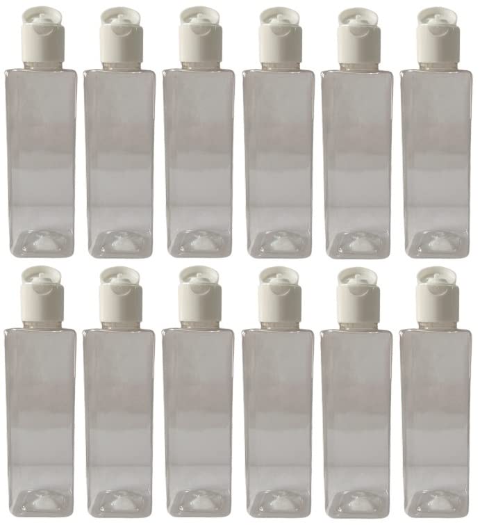 50 ML clear square white flip top cap Plastic Bottles Size Cosmetic Travelling Containers Small Leak Proof Squeeze Bottles| Pack of 12-image-15