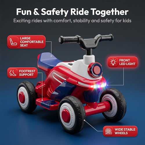 Image of StarAndDaisy Kids Electric Ride-On Motorcycle | Battery Operated 3-Wheel Motorbike with Wide Tyres, Footrest & Easy-to-Ride Design | Electric Ride-On Toy for Boys & Girls