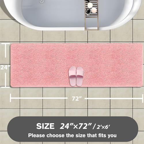 Tapis de douche extra large rose pour sortie de bain