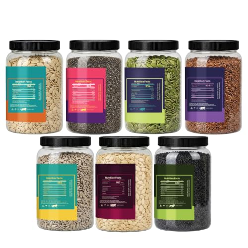 Image of LILA DRY FRUITS Daily Nutrition Mix Seeds Combo Pack Chia Pumpkin Sunflower Watermelon Muskmelon Flax Basil 100 g each