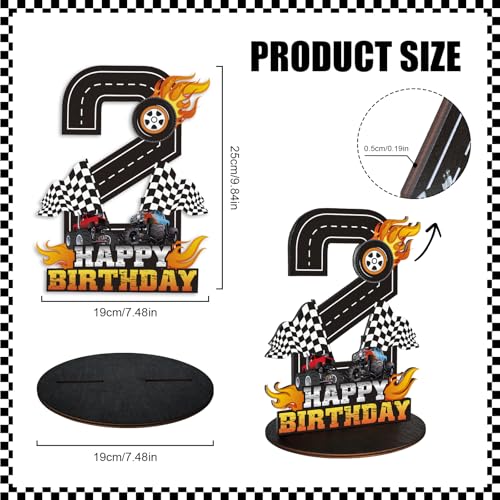 Image of Truck Birthday Number Sign Centerpiece, Truck Wooden Decoration Photo Props for Truck Birthday Decorations (2nd)
