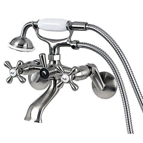 Elements of Design ES2668X Charleston Tub Wall Mount Clawfoot Tub Filler with Hand Shower, 3- 5/8", Satin Nickel Elements of Design ES2668X Charleston Tub Wall Mount Clawfoot Tub Filler with Hand Shower, 3- 5/8", Satin Nickel