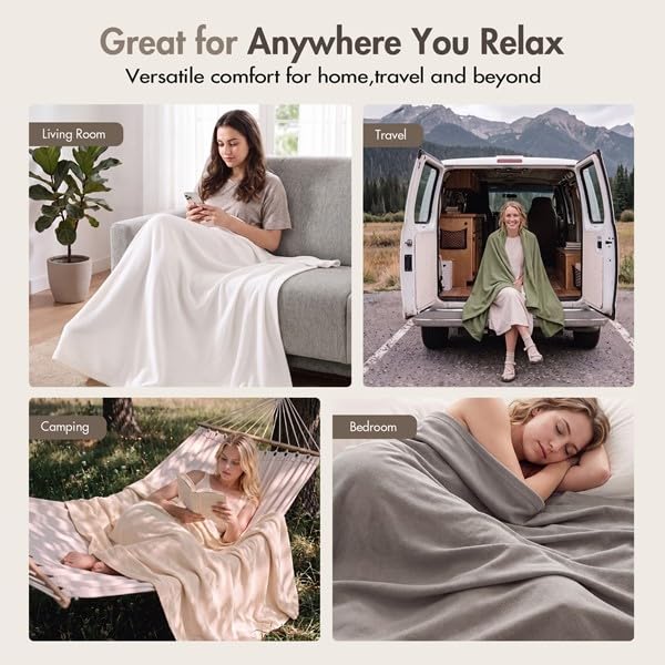 Image of Madison Park 100% Egyptian Cotton Summer Blanket Full Queen Size, Green