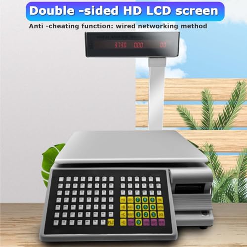 Báscula comercial digital con impresora y pantalla doble miniatura 6