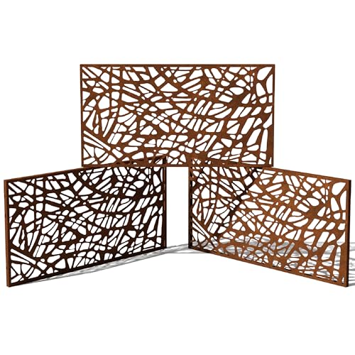 Veradek Corten Steel Privacy Screen Panels - Web (65% Privacy)