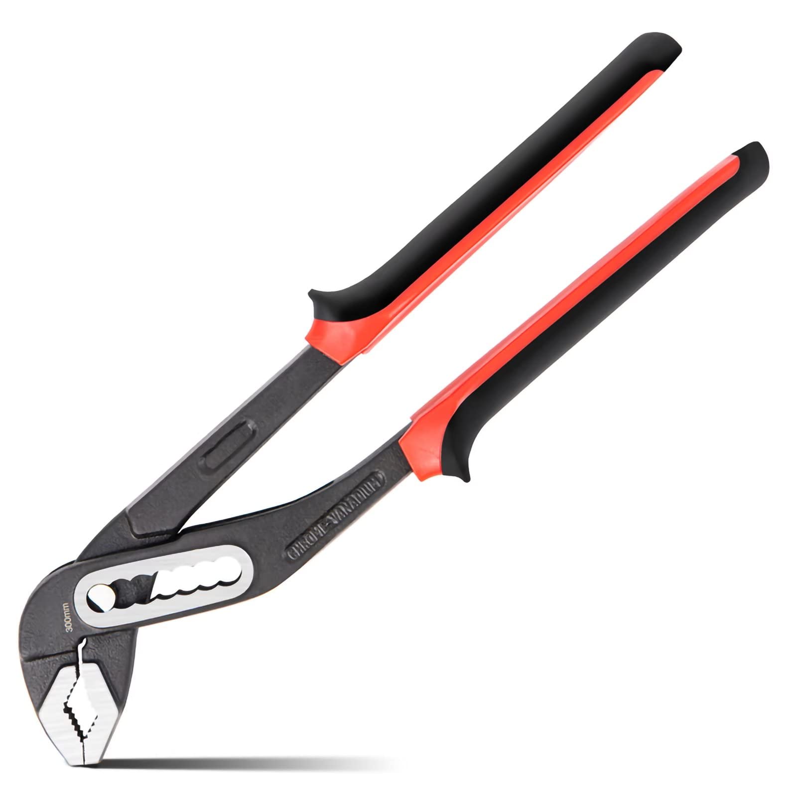 12 Inch Adjustable Water Pump Pipe Pliers, Groove Joint Pliers with Comfort Grips, V-Jaw Tongue Wrench for Water Pump,Home Repair,Plumbing,Gripping,Nuts,Bolts,Pipe,Fittings