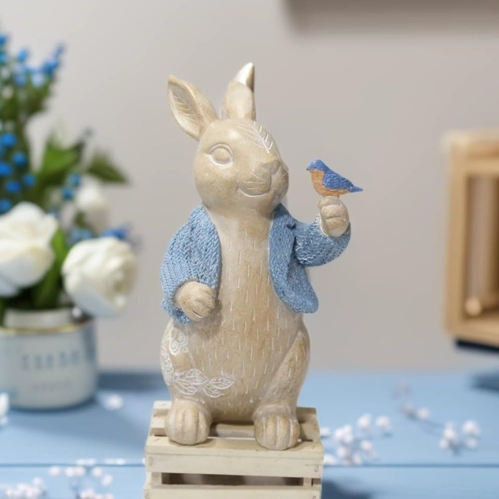 Adorno de para mesa de Conejo Sonriente para Primavera Adorno(blue)