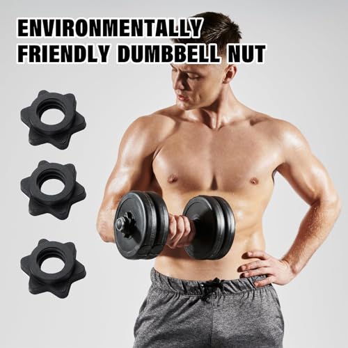 6PCS Dumbbell Clips, Anti-Slip Barbell Clips Barbell Collars, Hex Dumbbell Screw Ends, Barbell Clips Dumbbell Collars Screw Clamps,Hex Nut Barbell Spin-Lock Collars for Weight Lifting Fitness Training - Image 6