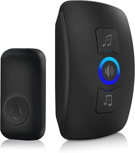 Timbre de timbre, IP55 resistente al agua, 60 melodías, 5 niveles de volumen, timbre LED intermitente, rango de más de 1000 pies, para hogares,