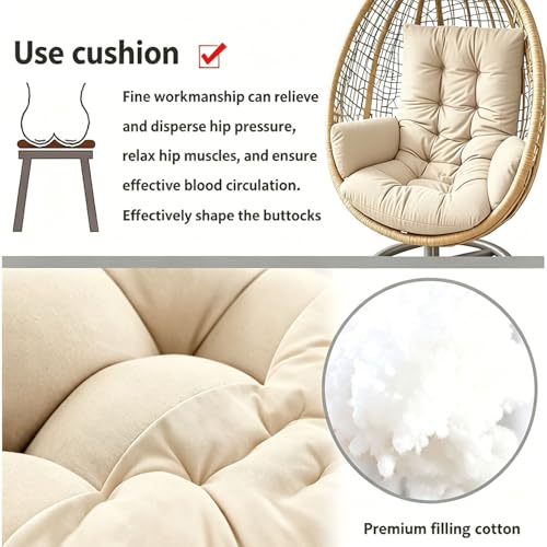 Coussin de chaise en forme d'œuf housse de remplacement pour panier suspendu - 6