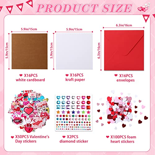 Kits d'artisanat Saint-Valentin avec autocollants cœur et aquarelle - 2