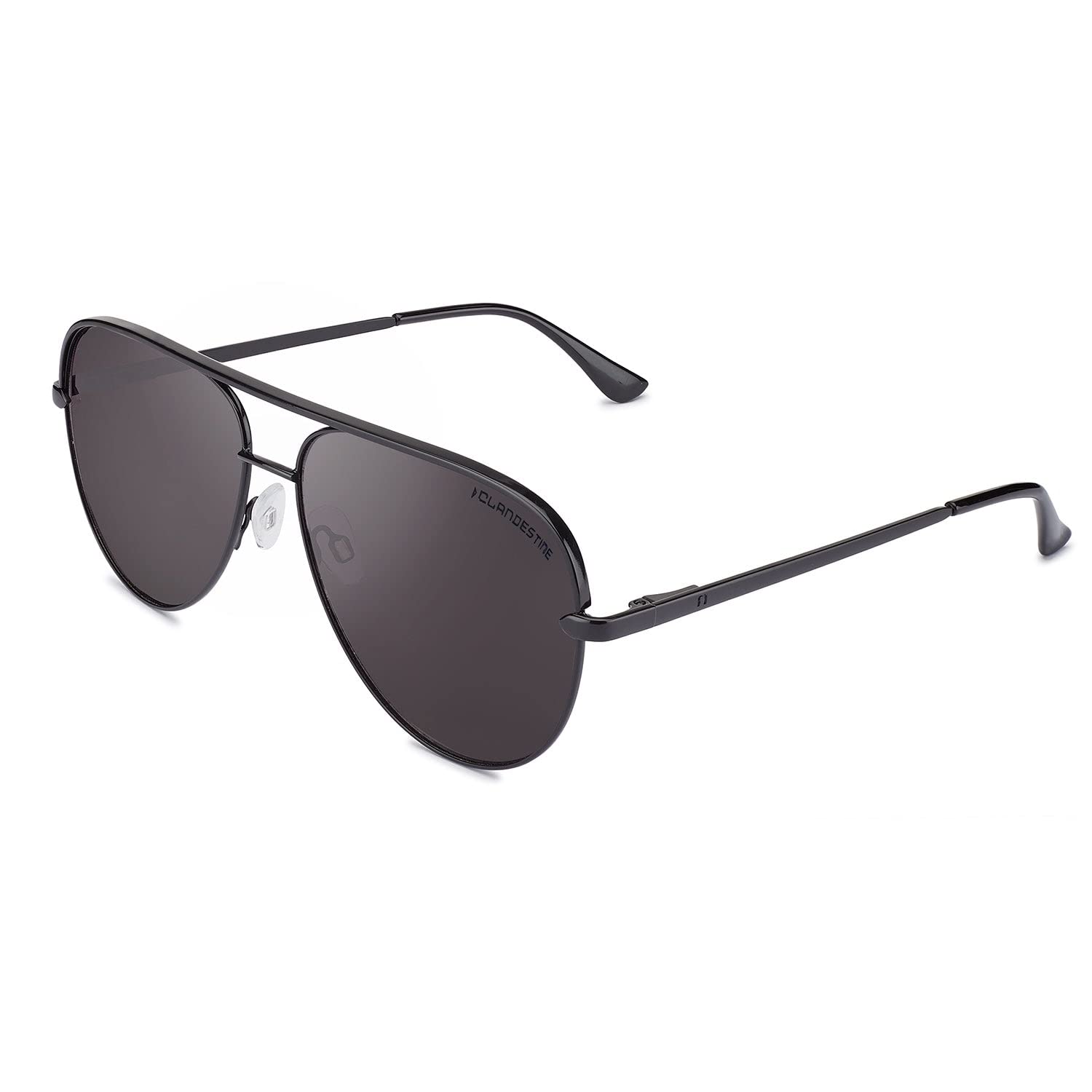 CLANDESTINE - Sunglasses Panorama 0 Black - Black HD Nylon Lenses and Stainless Steel Frame - Sunglasses for Men and Women - Smart Vision Technology - More Sharpness and Less Glare