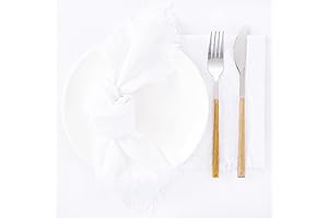 Socomi White Linen Napkins Set of 8