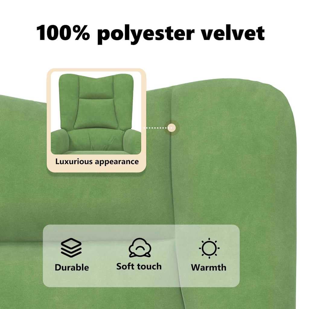 vidaXL poltrona Verde chiaro 63 x 67 x 94 cm Velluto, Poltrona Moderna, Seduta in Velluto, Comoda e Relax per Soggiorno o Camera, Design Elegante e Style