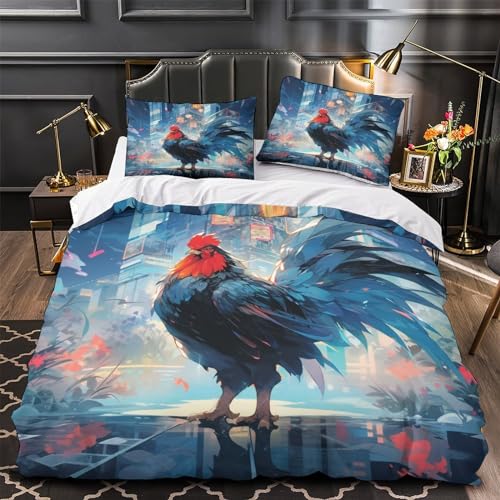 Housse de couette Coq avec fermeture éclair pratique pour lit simple - 3