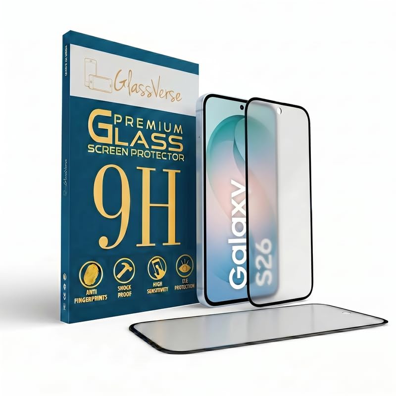 Image of GlassVerse D+ Matte Tempered Glass With 18H Hardness For Samsung Galaxy S26 (Pack Of 2) with Free Installation Kit. Full screen Coverage - 6.3 inch