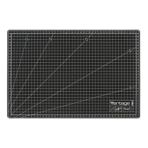 Dahle Vantage - Tappetino da taglio autorigenerante, formato A3, double-face, con griglia, 30 x 45 cm, colore: Nero