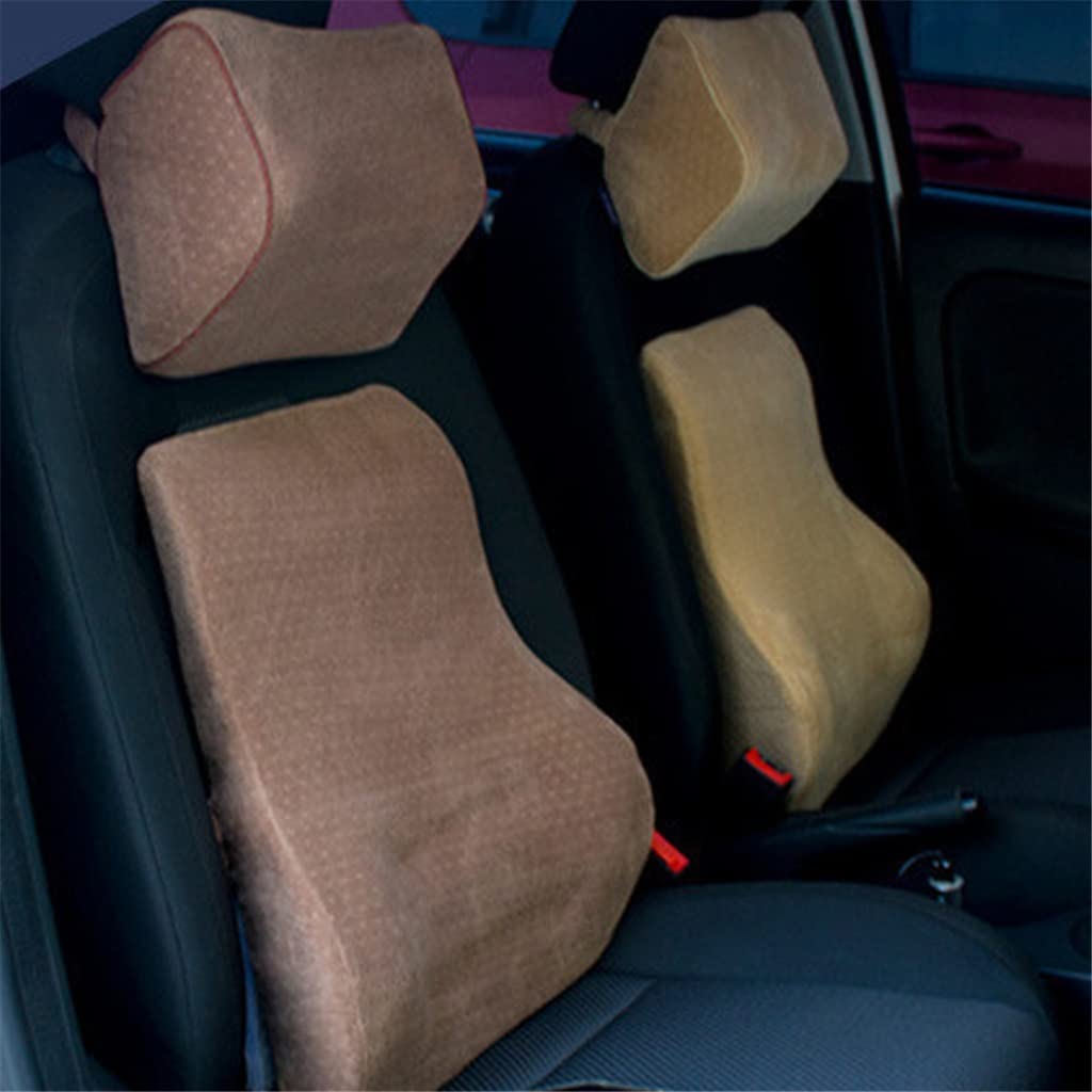 Supporto lombare per auto per auto Supporto per la vita Cuscino per poggiatesta Fornitura di memory foam per sedia da ufficio per auto Supporto per sedile per auto(Blue)