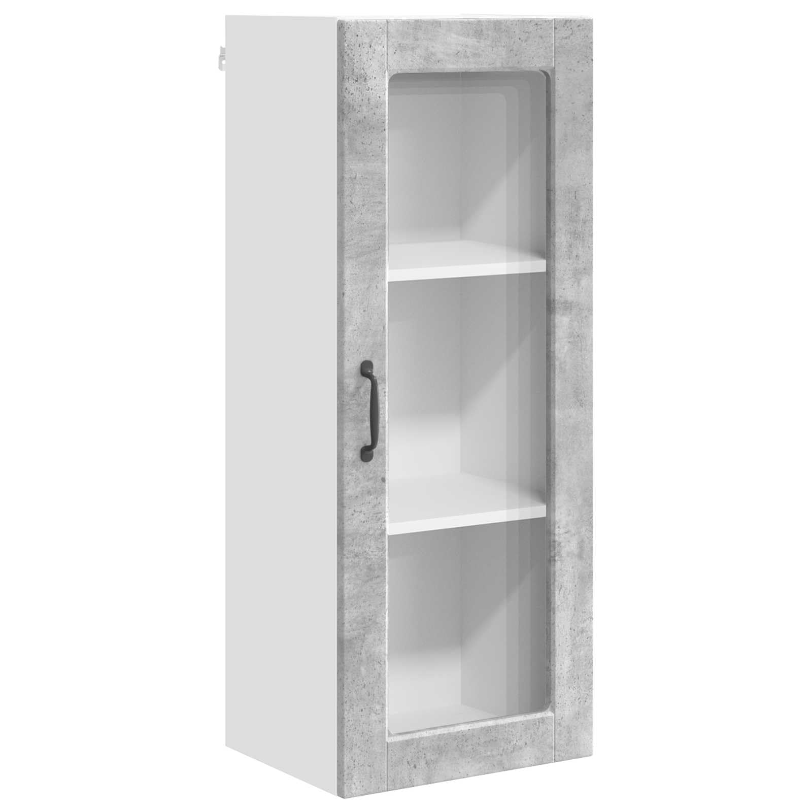 Mobiletto da Parete Cucina PORTO Grigio Cemento 40x31x100 cm | Pensile salvaspazio a 2 ante con 3 ripiani interni per cucina, ideale per organizzare spezie e stoviglie.