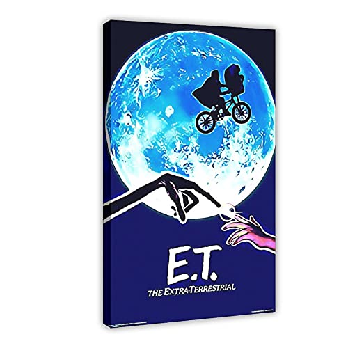E.T. The Extra-Terrestre Iconic Vintage Póster de la película de la pared del dormitorio Decoración de la imagen Deportes Paisaje Oficinas Decoración de la habitación Marco de regalo: 60 x 90 cm