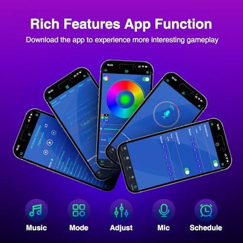 Image of LED Light Bar, Music Sync RGB Light Bar, USB Ambient Lamp, Color Changing Gaming TV Backlight with Remote Control, 15 Dynamic Modes for Room (App Control) (Small)