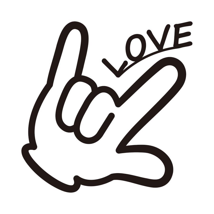 Amazon.co.jp: LOVE ラブ ハンドサイン 指マーク シール ステッカー