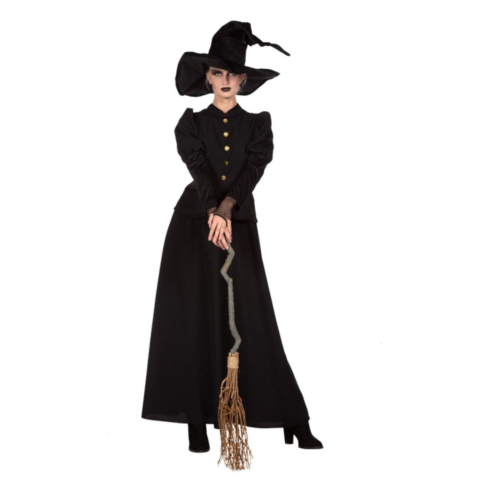 WILBERS & WILBERS 4494 Witch Dress for Women, Black, Adult Costume for Carnival and Halloween
