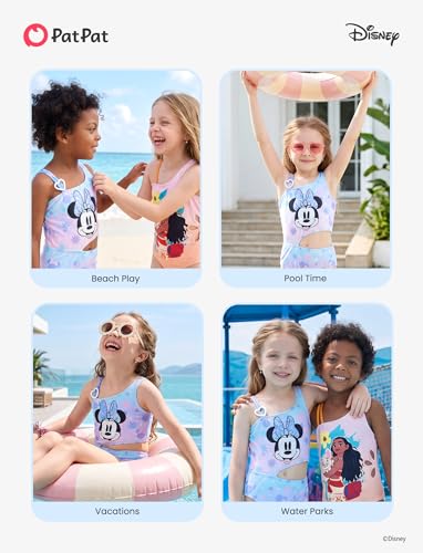 Image of Disney Stitch Frozen Marvel Minnie Mouse Girls Swimsuits Ruffle One Piece Bathing Suits UPF 50 Swimwear Quick Dry Size 2-13Y