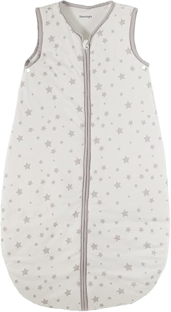 Silentnight Safe Nights Baby Sleep Bag Grey Stars 6-18 Months - Baby Sleeping Bag Pram Blanket Newborn Baby Boy Girl Grow Bags - Babies Wearable Blanket - Nursery Collection