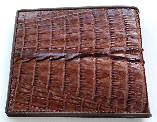 Genuine Real Tail Crocodile Skin Leather Man Bifold Dark Brown Wallet3