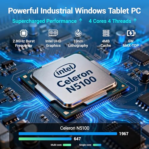 Tablet Panel Computer All in One 13,3 Zoll-HEIGAOLAPC Industrie Touch Panel PC Win11, N5100, Embedded Mini PC mit Touchscreen, 8GB Ram 128GB Rom 1920*1080 IPS, USB3.0*4, RS232, LAN, HDMI, Type-C 3,1