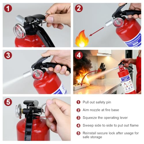 2 Pack 2.5 lb ABC Dry Chemical 1-A:10-B:C Fire Extinguishers by Lirches - Used condition - Image 5