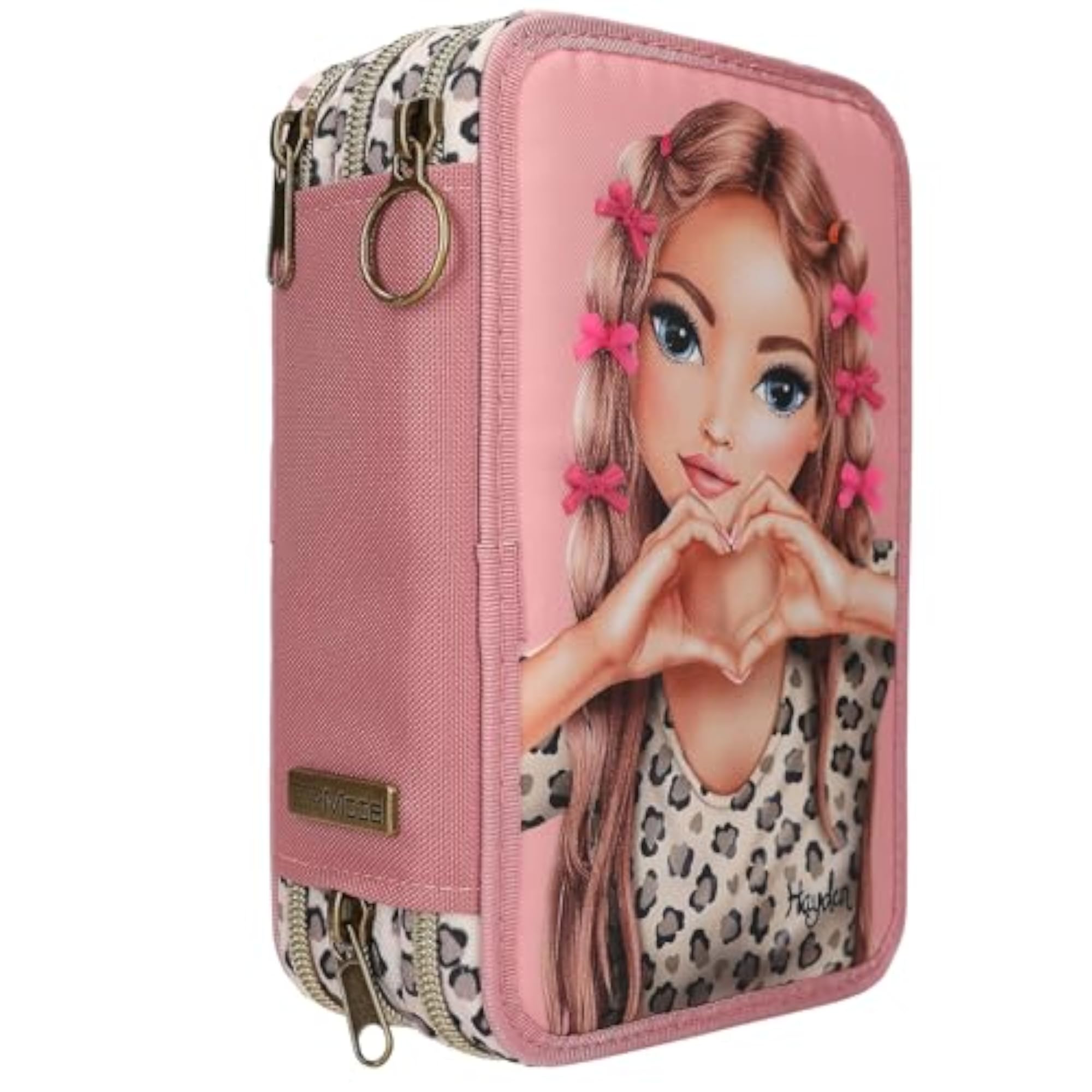 13640 TOPModel Leoheart - Filled 3-Compartment Pencil Case in Pink