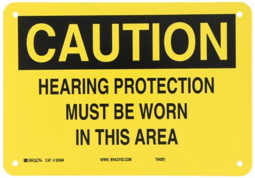 Panneau de signalisation protection auditive obligatoire Brady 25464 plastique 25x17 cm