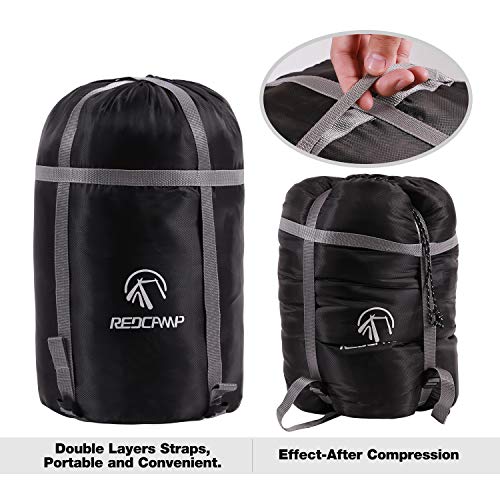 REDCAMP Sleeping Bag Stuff Sack, Compression Sack, Great for Backpacking and Camping Black L