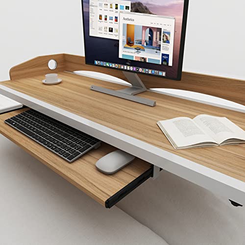 Image of sogesfurniture Overbed Table with Wheels,Height and Length Adjustable Mobile Table 47 inches Works as Laptop Cart Computer Table Bed Table,Oak BHUS-203-2-120OK