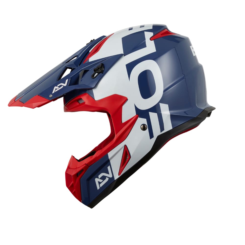 EOLE Casque Cross Advance Bleu et Rouge - Homologué ECE R 22.06 - L (59-60cm) - Coque ABS